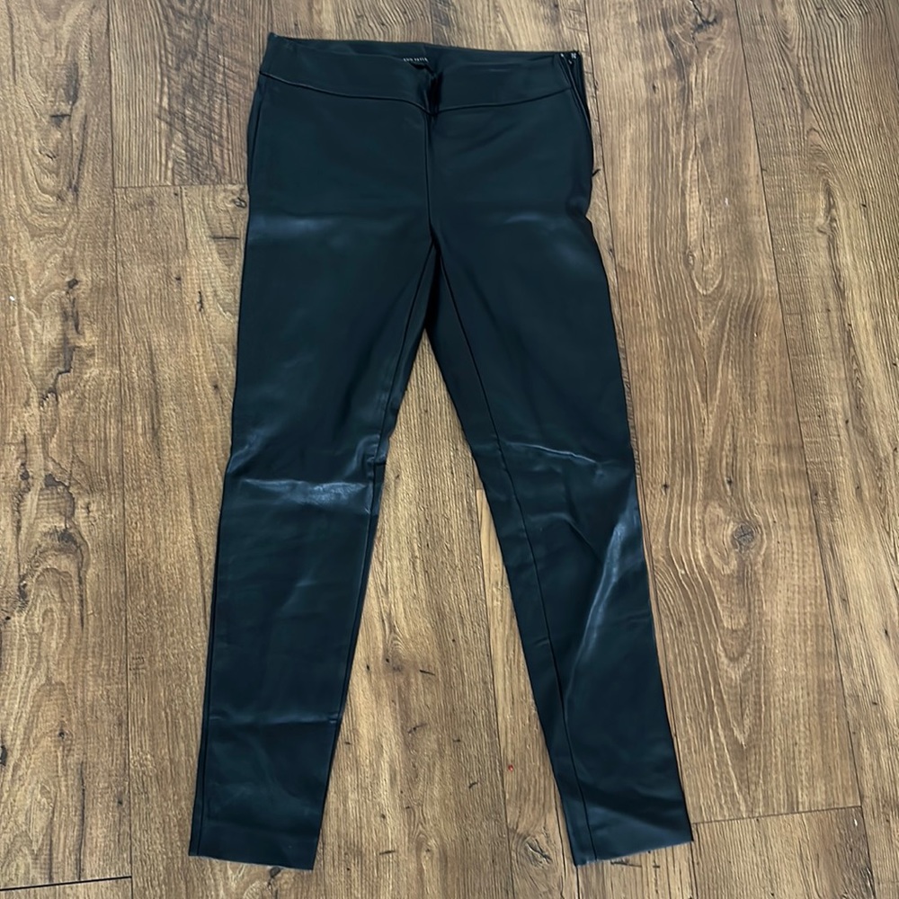 Anna Taylor Faux-Leather Pants, Size 2
